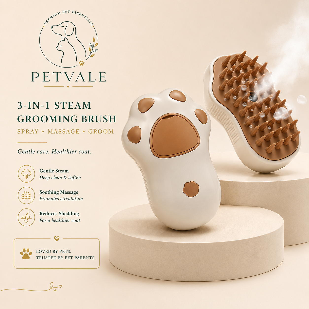 PETVALE™ 3-in-1 Steam Grooming Brush