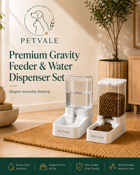PETVALE Premium Gravity Feeder & Water Dispenser